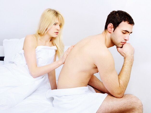 problemen met potentie bij mannen in bed