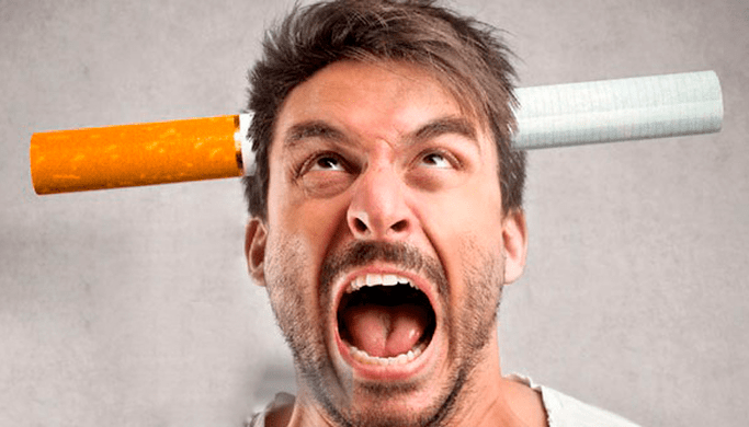Prikkelbaarheid tijdens het stoppen met roken bij een man